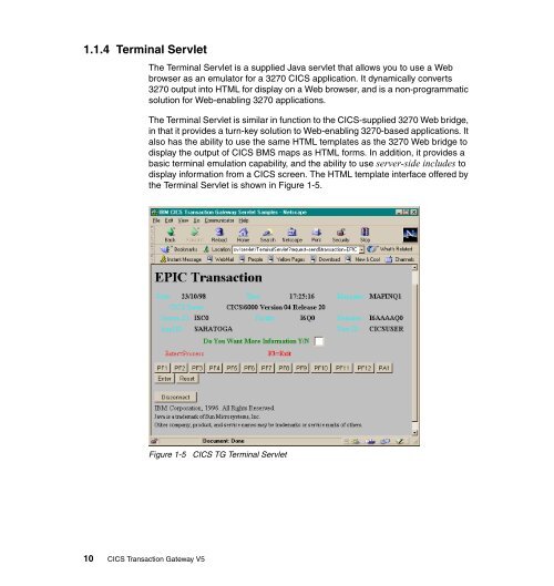 CICS Transaction Gateway V5 The WebSphere ... - IBM Redbooks