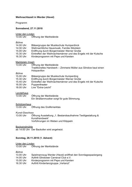 Das komplette Programm als PDF-Datei - Werder (Havel)