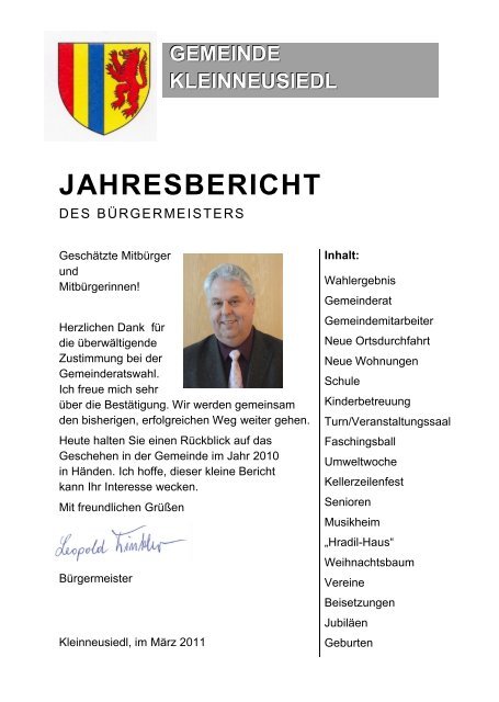 Jahresbericht 2010 (12,16 MB) - Gemeinde Klein-Neusiedl