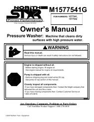 Owner's Manual - Northern Tool + Equipment