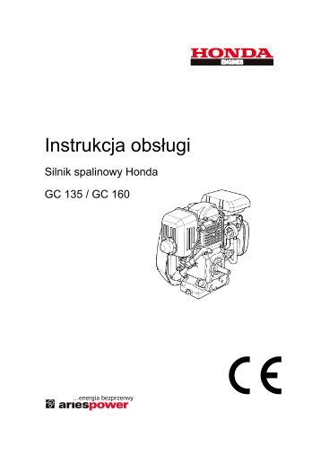 instrukcja obsługi gc 135;160 [pdf] - Honda