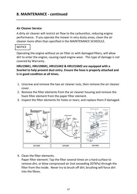 Honda Lawn Mower Owner's Manual Service Record Booklet