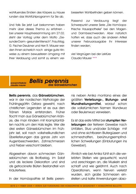 Bellis perennis - Verein zur Förderung der Homöopathie und ...