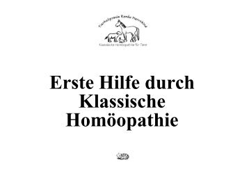 Erste Hilfe durch Klassische Homöopathie - Cottage Hill