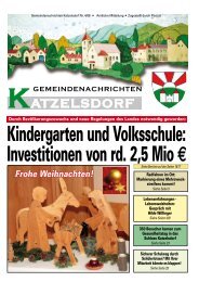Kindergarten und Volksschule: Investitionen von rd. 2,5 ... - Katzelsdorf