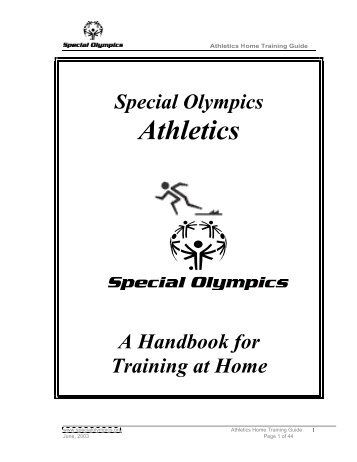 Athletics Home Training Guide - Special Olympics