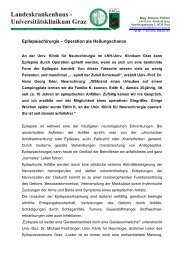 Presseinformation (262 kB) - LKH-Univ. Klinikum Graz