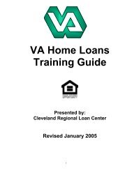 VA Home Loans Training Guide - Veterans Benefits Administration