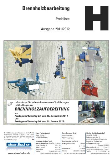 Preisl. Brennhb. WE-. IIIgr. - Eisen-Fischer GmbH