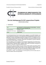 Von der Arbeitsgruppe für 2011 gesprochene Projekte ... - Pfarrei Stäfa