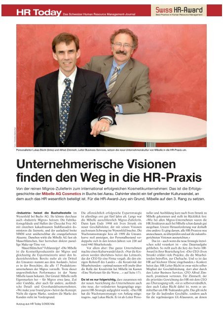 HR TodayDas Schweizer Human Resource ... - Personal Swiss