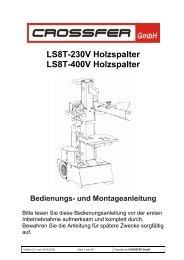 LS8T-230V Holzspalter LS8T-400V Holzspalter Bedienungs
