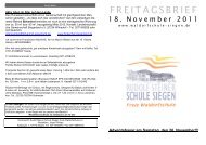 FREITAGSBRIEF 18. November 2011 - Rudolf-Steiner-Schule ...