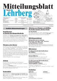 Amtliche Bekanntmachungen - Markt Lehrberg