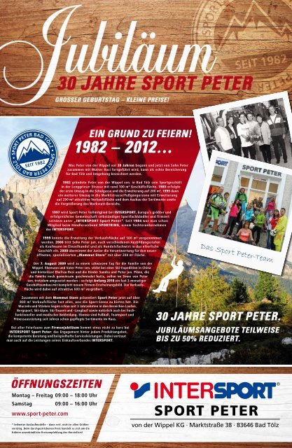 Start: 25.10.2012 Punkt 9:00 uhr - Intersport Sport Peter