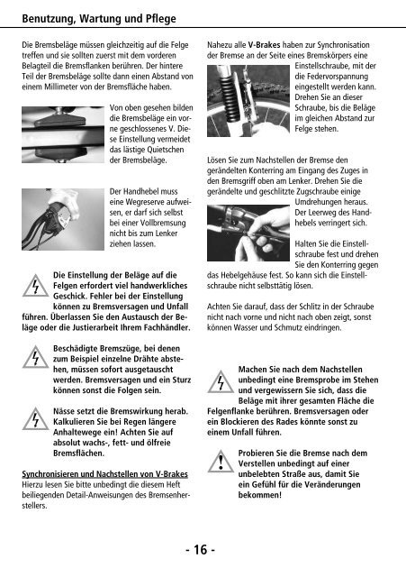 • Fahrrad-Handbuch • Inspektion • Garantie • Fahrradpass - Patria