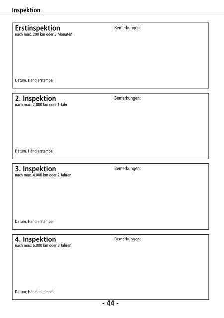 • Fahrrad-Handbuch • Inspektion • Garantie • Fahrradpass - Patria