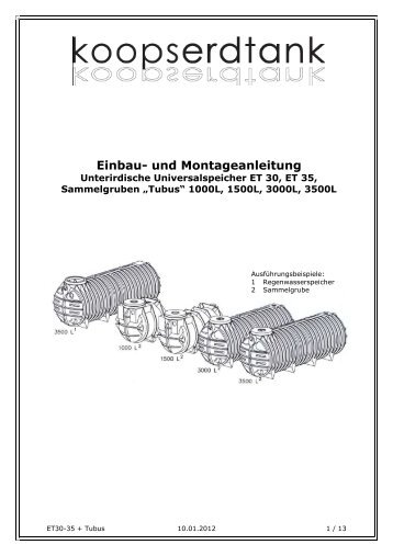 Einbau- und Montageanleitung - Koops-Erdtank