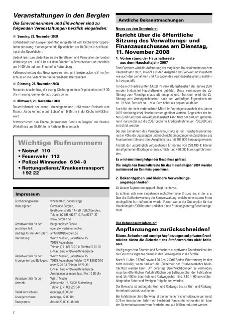 Amtsblatt Berglen