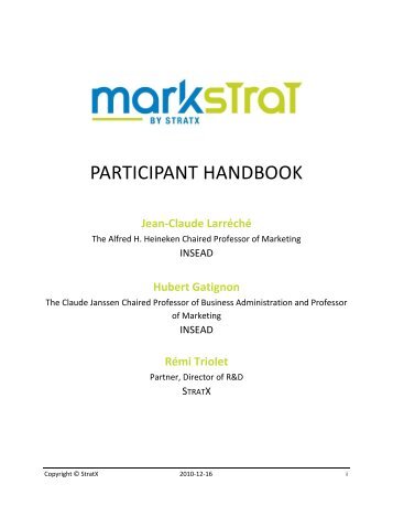 Participant Handbook - StratX Simulations
