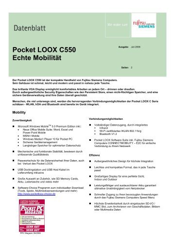 Pocket LOOX C550 Echte Mobilität