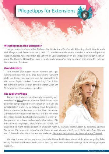 Die tägliche Pflege - Haarverlängerungen + Haarverdichtungen Hair-X