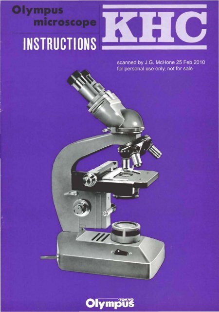 Olympus Microscope Instructions KHC