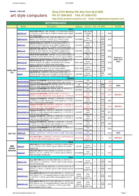 Update Evey Week art style computers Price List