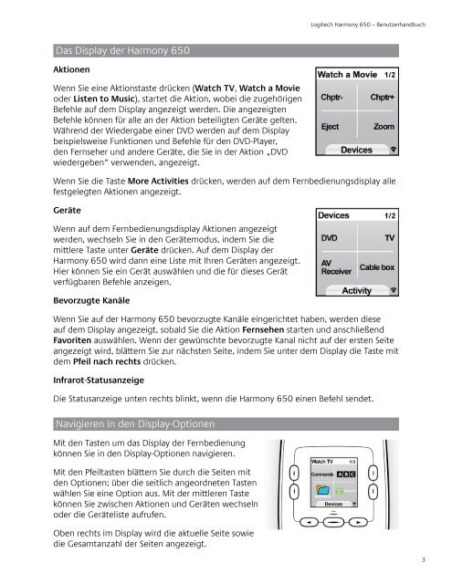 User Manual Handbuch Logitech® Harmony® 650 Remote