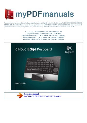 User manual LOGITECH DINOVO EDGE KEYBOARD - 1