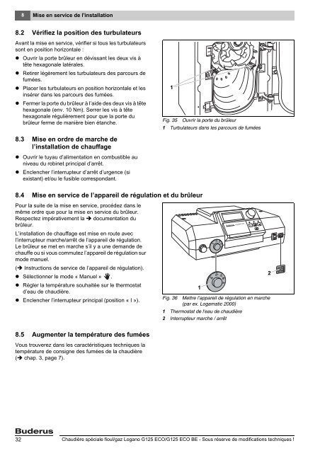 Notice de montage et d'entretien Logano G125 ECO et ... - Buderus