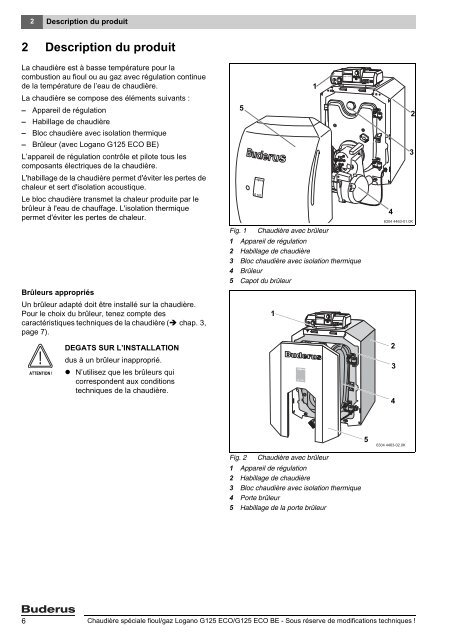Notice de montage et d'entretien Logano G125 ECO et ... - Buderus