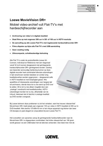 Loewe MovieVision DR+ Mobiel video-archief vult Flat-TV's met ...