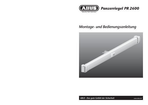 Montage- und Bedienungsanleitung Panzerriegel PR 2600