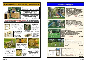 Schaukelanlagen Mülltonnenbox, Hasenstall, Hundehütte