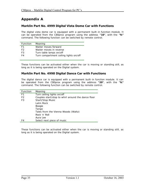 C80prox Marklin Digital Control Program for PC's