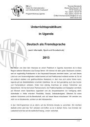 Unterrichtspraktikum in Uganda Deutsch als ... - VIA e.V.