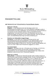 PRESSEMITTEILUNG - Polizeidirektion Rastatt/BadenBaden