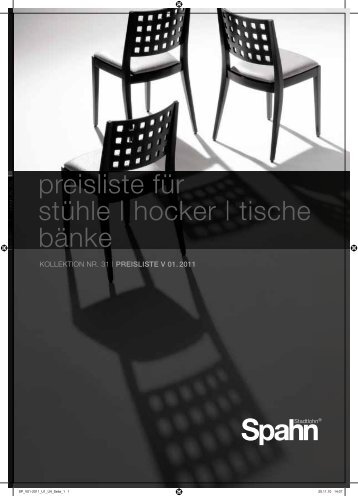 preisliste für stühle | hocker | tische bänke - spahn-koeln.de
