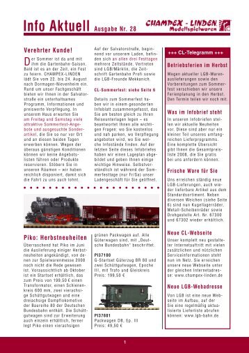 Info Aktuell Ausgabe Nr. 28 Verehrter Kunde ... - Champex-Linden