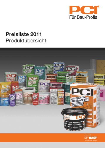 Preisliste 2011 Produktübersicht