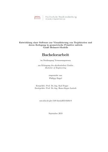 Bachelorarbeit - Digitale Bibliothek - Hochschule Neubrandenburg