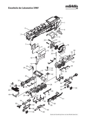 Einzelteile der Lokomotive 37097