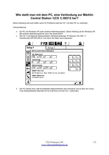 Wie stellt man mit dem PC, eine Verbindung zur Märklin Central ...