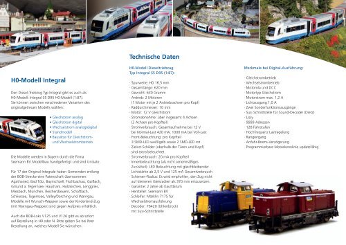 Infoprosekt: Der Integral als H0-Modell - Bayerische Oberlandbahn