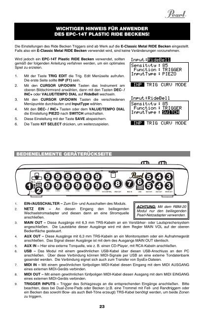 RBM-20 Module - Quickstart Guide - v1.2 - Pearl Music Europe