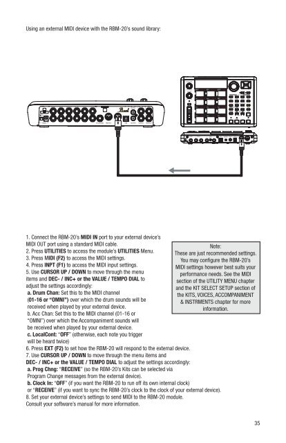 Pearl Redbox RBM 20 Module Owner's Manual v