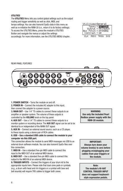 Pearl Redbox RBM 20 Module Owner's Manual v