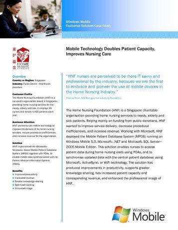 Home Nursing Foundation case study - SMB World Asia