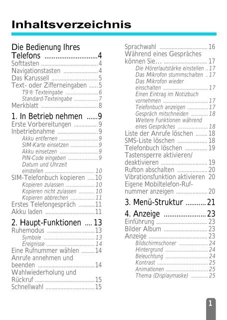 Bedienungsanleitung - Altehandys.de